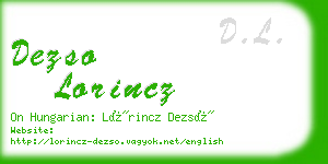 dezso lorincz business card